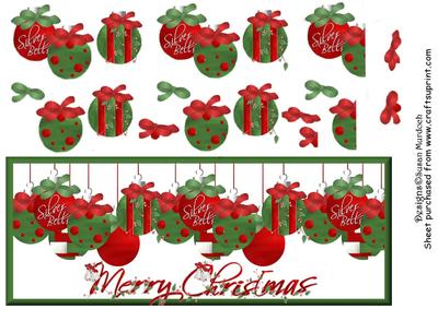 Slim Large Dl Christmas Baubles Card