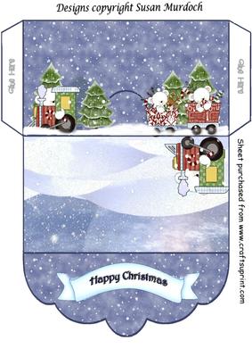 Gift Envelope/money Wallet - Polar Bear Train