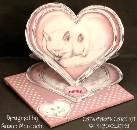 Cats in Heart Easel for Valentine's Day/anniversary
