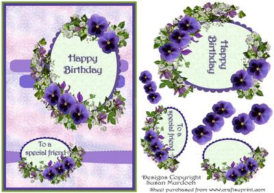 Pansy Birthday Card