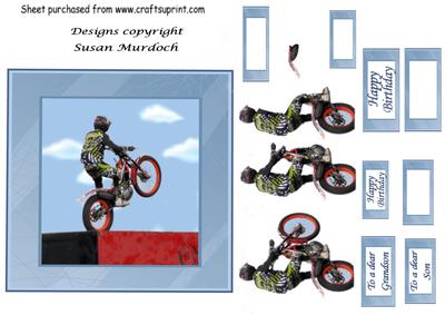 Motorbike Stunt Man Card Front