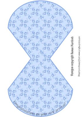 Large Baby Wobble Card - Blue Footprints