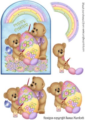 Easter Bears Arch Card - Cute Card and Decoupage