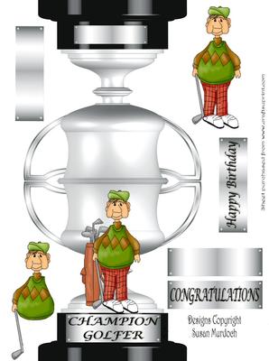Golfer Trophy Card