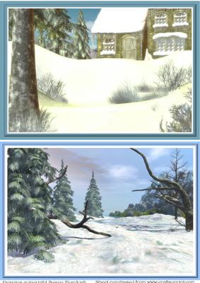 A5 Christmas Snow Scenes - Use with Cute Companion Stamps!