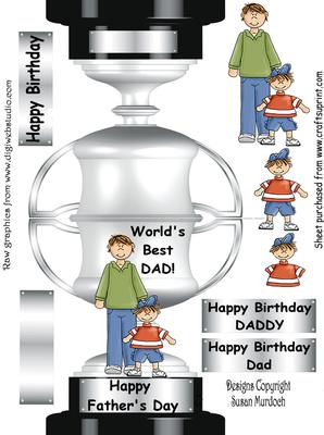 World's Best Dad Trophy - Birthday Card from Son