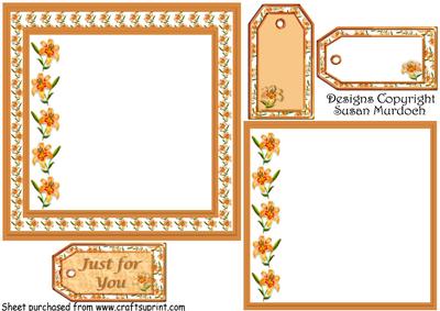 Lilies - Gifts Tags, Address Label/topper & Insert