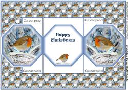Christmas Robin Cut Out Panel Trifold Card - Sheet 1