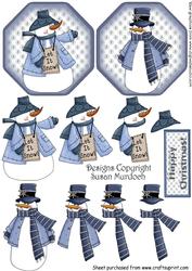 Christmas Snowmen Step by Step for Panel Trifold - Sheet 2