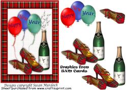 Tartan Party Shoes & Champagne - for New Year