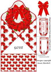 Poinsettia Garland 'spring' Christmas Card