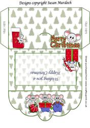 Gift Envelope/money Wallet - Christmas Mice with Presents
