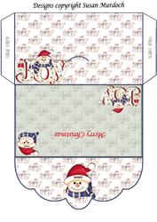 Gift Envelope/money Wallet - Snowman / Joy