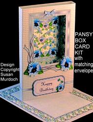 Pansies Box Card Kit (folds Flat) & Matching Envelope