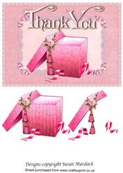 Thank You - Pink Gift Box in Lace