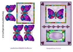 Stained Glass Butterfly Card - Blank