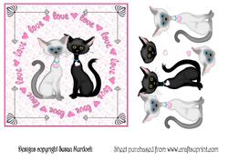 Valentine Cats Couple - or Anniversary/engagement