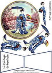 Oriental Lady Plate - Cherry Blossom
