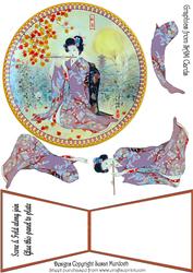 Oriental Lady Plate - Playing Flute