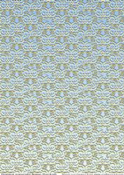 Gold Scrolls on Blue