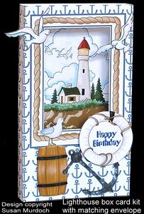 Lighthouse 'box' Card Kit (folds Flat)with Matching Envelope