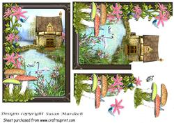 Watermill Country Scene Step by Step