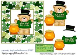 St Patrick's Day Bear Card
