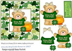 St Patrick's Day Female Bear Card