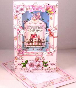 Cherry Blossom Box Card Kit (folds Flat) with Envelope