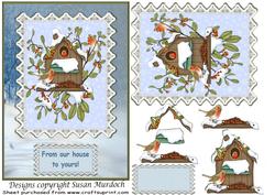 Robins Card Front - 'from Our House to Yours'