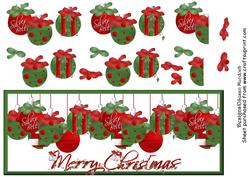 Slim Large Dl Christmas Baubles Card