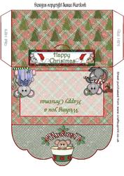 Gift Envelope/money Wallet - Cheers! Christmas Mice