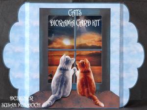 Cats Diorama Card Kit for Valentine's Day or Anniversaries