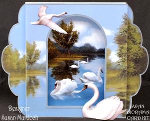 Swan Diorama Arch Card Kit - with Matching Envelope