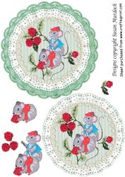 Cute Mice and Raspberries