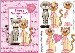 Valentine Cats A5 Card