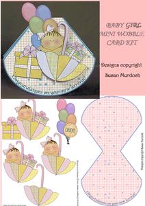 Baby Girl Wobble Card - Mini Kit