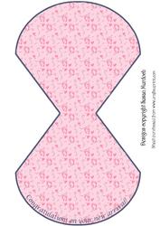 Baby Large Wobble Card - Pink Footprints