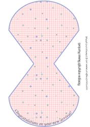 Large Baby Wobble - or Rocker - Card - Pink Gingham