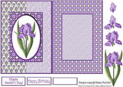 Iris Fold Back Card & Decoupage
