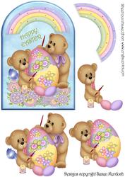 Easter Bears Arch Card - Cute Card and Decoupage