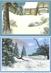 A5 Christmas Snow Scenes - Use with Cute Companion Stamps!