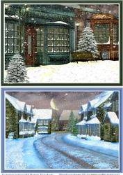 A5 Christmas Snow Scenes 2 - Use with Cute Companion Stamps!
