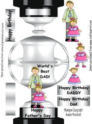 World's Best Dad Trophy - Dad's Birthday Card from Daughter