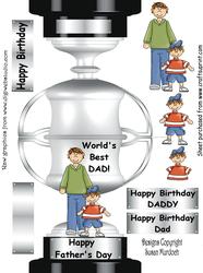 World's Best Dad Trophy - Birthday Card from Son