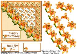 Lilies Step by Step Square Card