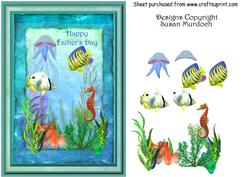 Ocean/tropical Fish Card 2 - Step by Step - Father's Day