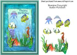 Ocean/tropical Fish Card 3 - Birthday Step by Step