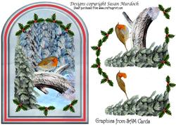 Christmas Robin Arch Card Step by Step