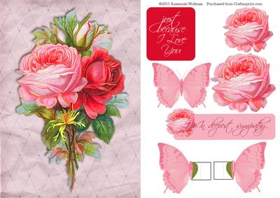 Roses and Butterflies A4 Topper